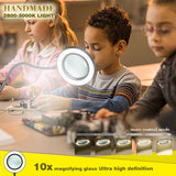 Darrahopens Gift & Novelty > Books > Activity Books 10X Desk Magnifying Glass with Light and Stand, Large Magnifying Lamp Magnifying Light for Crafts Hands Free, Upgrated Head Button Reading Magnifier for Books Sewing