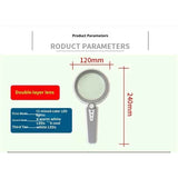 Darrahopens Gift & Novelty > Books > Activity Books 15X Magnifying Glass with Light,  Large Handheld Magnifier, USB Rechargeable for Low Vision Seniors with Macular Degeneration, Reading, Jewelry, Coins - Grey