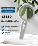 Darrahopens Gift & Novelty > Books > Activity Books 15X Magnifying Glass with Light,  Large Handheld Magnifier, USB Rechargeable for Low Vision Seniors with Macular Degeneration, Reading, Jewelry, Coins - Grey