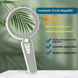 Darrahopens Gift & Novelty > Books > Activity Books 15X Magnifying Glass with Light,  Large Handheld Magnifier, USB Rechargeable for Low Vision Seniors with Macular Degeneration, Reading, Jewelry, Coins - Grey