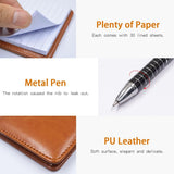 Darrahopens Gift & Novelty > Books > Activity Books 7-Piece Black Business A7 Pocket Notebook Set - Premium PU Leather Memo Pad, 5 Memo Replacement Refills & 2-in-1 Metal Stylus Pen