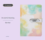 Darrahopens Gift & Novelty > Books > Activity Books A5 Tie-Dye Journal with Combination Lock - 240 Pages, Soft Touch Cover Diary(Colorful)