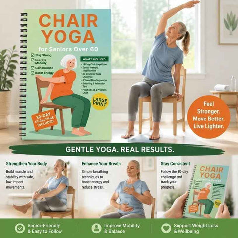 Darrahopens Gift & Novelty > Books > Activity Books Coil Bound Senior Chair Yoga Weight Loss Notebook, Breathing Awareness Workout Program In Australia - Darrahopens