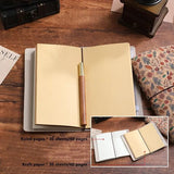 Darrahopens Gift & Novelty > Books > Activity Books Forest Floral Retro A6 Travelers Leather Notebook & Wooden Pen Gift Box - Floral Botanical Loose-Leaf Journal with Bronze Charm, Kraft Paper and Lined Paper