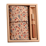 Darrahopens Gift & Novelty > Books > Activity Books Ivy Retro A6 Travelers Leather Notebook & Wooden Pen Gift Box - Floral Botanical Loose-Leaf Journal with Bronze Charm, Kraft Paper and Lined Paper