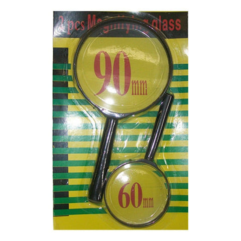 Darrahopens Gift & Novelty > Books > Activity Books Pack of 2 Magnifying Glasses with Handle Magnifiers 90mm and 60mm Zooming Lens Reading