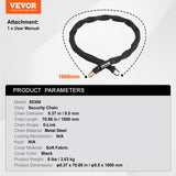 Darrahopens Gift & Novelty > Books > Non-Fiction Books VEVOR Bike Chain Lock, 5.91 Ft Security Bicycle Chain Lock, Heavy Duty Metal Steel Anti-Theft High Security Bike Locks, Perfect for Bike, Motorcycle, Scooter, Bicycle, Door, Fence, Gate, 9.5mm, Black