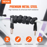 Darrahopens Gift & Novelty > Books > Non-Fiction Books VEVOR Bike Chain Lock, 5.91 Ft Security Bicycle Chain Lock, Heavy Duty Metal Steel Anti-Theft High Security Bike Locks, Perfect for Bike, Motorcycle, Scooter, Bicycle, Door, Fence, Gate, 9.5mm, Black