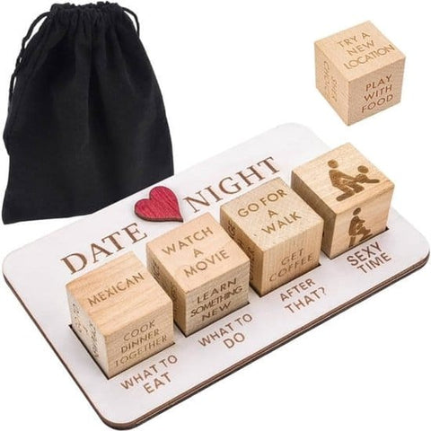 Darrahopens Gift & Novelty > Games > Activity Games Romantic Date Night Dice Set - Romantic Couple Game - With Storage Bag - Perfect Choice for Valentine's Day, Birthdays and Weddings - 1 Set - Valentine's Day Gift