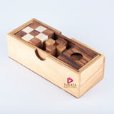 Darrahopens Gift & Novelty > Games > Board Games 3 individual brainteaser wooden puzzles in a gift wooden box