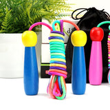 Darrahopens Gift & Novelty > Games > Board Games Adjustable Children's Skipping Rope (2 Pieces) - with Wooden Handle and Cotton Rope - 285 cm - For Boys & Girls - Fitness & Games