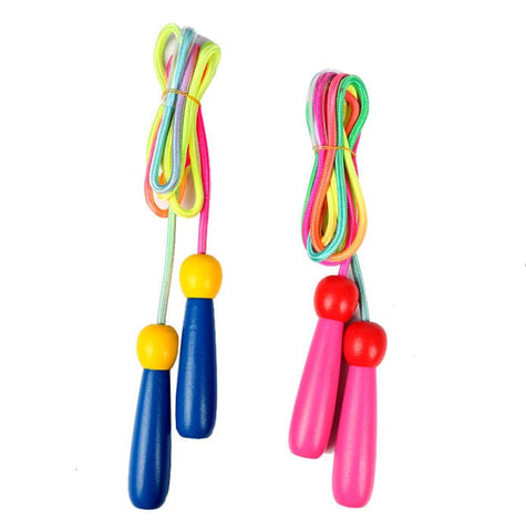 Darrahopens Gift & Novelty > Games > Board Games Adjustable Children's Skipping Rope (2 Pieces) - with Wooden Handle and Cotton Rope - 285 cm - For Boys & Girls - Fitness & Games