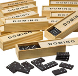 Darrahopens Gift & Novelty > Games > Board Games Domino Set Wooden Box Kids Children Traditional Toy 28 Dominoes