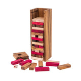 Darrahopens Gift & Novelty > Games > Board Games Stacking tumbling blocks wood Red colours balance game with dice play options handmade stacking Fun Board Games Kids Ages 4 to Adults
