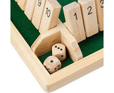 Darrahopens Gift & Novelty > Games > Board Games Wooden Board Game, 4 Players Shut The Box Dice Game Mathematics Traditional Pub Board Dice Game Travel board game