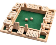Darrahopens Gift & Novelty > Games > Board Games Wooden Board Game, 4 Players Shut The Box Dice Game Mathematics Traditional Pub Board Dice Game Travel board game