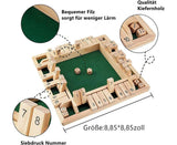 Darrahopens Gift & Novelty > Games > Board Games Wooden Board Game, 4 Players Shut The Box Dice Game Mathematics Traditional Pub Board Dice Game Travel board game