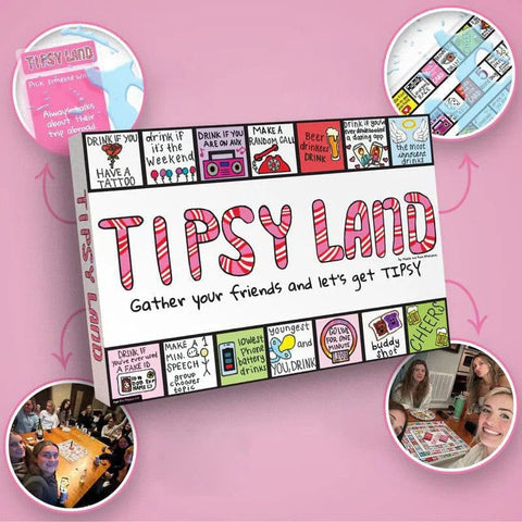Darrahopens Gift & Novelty > Games > Card Games Tipsy Land Party Card & Board Set - Premium Drinking Game and Hilarious Social Icebreaker for Parties & Game