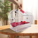 Darrahopens Gift & Novelty > Games > Card Games VEVOR Acrylic Raffle Drum, Holds 5000 Tickets or 200 Raffle Balls, Professional Raffle Ticket Spinning Cage with 2 Keys, Transparent Lottery Spinning Drawing, Raffle Ticket Box for Lottery Games Bingo