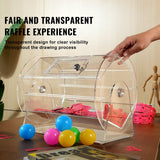 Darrahopens Gift & Novelty > Games > Card Games VEVOR Acrylic Raffle Drum, Holds 5000 Tickets or 200 Raffle Balls, Professional Raffle Ticket Spinning Cage with 2 Keys, Transparent Lottery Spinning Drawing, Raffle Ticket Box for Lottery Games Bingo