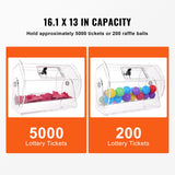 Darrahopens Gift & Novelty > Games > Card Games VEVOR Acrylic Raffle Drum, Holds 5000 Tickets or 200 Raffle Balls, Professional Raffle Ticket Spinning Cage with 2 Keys, Transparent Lottery Spinning Drawing, Raffle Ticket Box for Lottery Games Bingo
