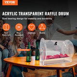 Darrahopens Gift & Novelty > Games > Card Games VEVOR Acrylic Raffle Drum, Holds 5000 Tickets or 200 Raffle Balls, Professional Raffle Ticket Spinning Cage with 2 Keys, Transparent Lottery Spinning Drawing, Raffle Ticket Box for Lottery Games Bingo