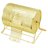Darrahopens Gift & Novelty > Games > Card Games VEVOR Raffle Drum, 16.1 x Ø12 inch Brass Plated Raffle Ticket Spinning Cage, Holds 5000 Tickets or 200 Ping Pong Balls, Metal Lottery Spinning Drawing with Wooden Turning Handle, for Bingo Ballot Part