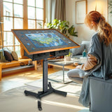 Darrahopens Gift & Novelty > Games > Jigsaw Puzzles & Accessories 1500-Piece Jigsaw Puzzle Table with Storage Drawers, Adjustable Tilt and 360° Rotation