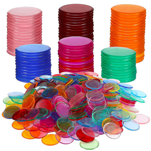 Darrahopens Gift & Novelty > Games > Jigsaw Puzzles & Accessories 500 pcs Plastic Bingo Tiles, Round Tiles, Bingo Game Markers, Playing Cards, Counting Games, Accessories