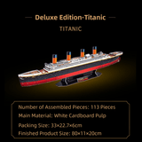 Darrahopens Gift & Novelty > Games > Jigsaw Puzzles & Accessories Deluxe Edition (113Pieces) 3D Titanic Ship Model Puzzle Kit - DIY Nautical Series Toy for Kids & Adults, Educational Building Blocks
