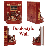 Darrahopens Gift & Novelty > Games > Jigsaw Puzzles & Accessories DIY Book Nook Kit Book Theater 3D Wooden Puzzle Miniature Dollhouse Bookshelf Insert with LED Light, 222 Pieces Bookend Decor for Adults Teens, Creative Gift for Book Lovers