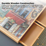 Darrahopens Gift & Novelty > Games > Jigsaw Puzzles & Accessories Social Hike 1500pcs Puzzle Board 4 Drawer with Cover - Wooden Rotating Tabletop