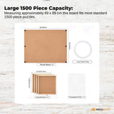 Darrahopens Gift & Novelty > Games > Jigsaw Puzzles & Accessories Social Hike 1500pcs Puzzle Board 4 Drawer with Cover - Wooden Rotating Tabletop