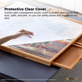 Darrahopens Gift & Novelty > Games > Jigsaw Puzzles & Accessories Social Hike 1500pcs Puzzle Board 4 Drawer with Cover - Wooden Rotating Tabletop