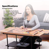 Darrahopens Gift & Novelty > Games > Jigsaw Puzzles & Accessories Social Hike 1500pcs Puzzle Board 4 Drawer with Cover - Wooden Rotating Tabletop