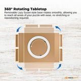 Darrahopens Gift & Novelty > Games > Jigsaw Puzzles & Accessories Social Hike 1500pcs Puzzle Board 6 Drawer with Cover - Wooden Rotating Tabletop
