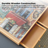 Darrahopens Gift & Novelty > Games > Jigsaw Puzzles & Accessories Social Hike 1500pcs Puzzle Board 6 Drawer with Cover - Wooden Rotating Tabletop