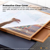 Darrahopens Gift & Novelty > Games > Jigsaw Puzzles & Accessories Social Hike 1500pcs Puzzle Board 6 Drawer with Cover - Wooden Rotating Tabletop
