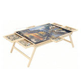 Darrahopens Gift & Novelty > Games > Jigsaw Puzzles & Accessories Social Hike 1500pcs Puzzle Board Table 6 Drawer with Cover - Wooden Folding Legs