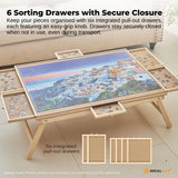Darrahopens Gift & Novelty > Games > Jigsaw Puzzles & Accessories Social Hike 1500pcs Puzzle Board Table 6 Drawer with Cover - Wooden Folding Legs