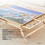 Darrahopens Gift & Novelty > Games > Jigsaw Puzzles & Accessories Social Hike 1500pcs Puzzle Board Table 6 Drawer with Cover - Wooden Folding Legs