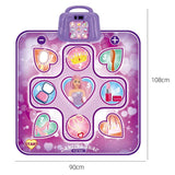Darrahopens Gift & Novelty > Games > Video Games Kids Electronic Dance Mat Princess Theme Musical Rhythm Game with LED Lights Adjustable Volume Non-Slip Floor Playmat for Girls Age 3+