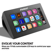 Darrahopens Gift & Novelty > Games > Video Games Studio Controller Keyboard Stream Controller Customizable Deck with 15 Shortcut Keys for Multi Applications Triggered in PC for Streaming Studio Work Game