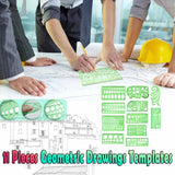 Darrahopens Gift & Novelty > Novelty > Jewellery Making Kits 11Pcs Plastic Geometric Template Ruler Stencil Set Measuring Tool