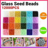 Darrahopens Gift & Novelty > Novelty > Jewellery Making Kits 12000Pcs 3mm 24-Colour Glass Seed Bracelet Beads Kit