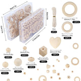 Darrahopens Gift & Novelty > Novelty > Jewellery Making Kits 414pcs DIY Beading Kit Round Wooden Beads Set Craft Jewelry Supplies Home Decor