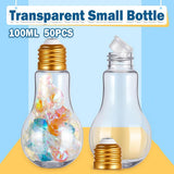 Darrahopens Gift & Novelty > Novelty > Jewellery Making Kits 50PCS 100ML Transparent Bulb Bottle Plastic Candy Jar Storage Container Reusable