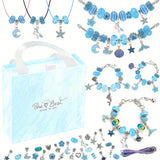 Darrahopens Gift & Novelty > Novelty > Jewellery Making Kits 67PCS Blue DIY Charm Necklace & Bracelet Making Kit - Creative Jewelry Craft Set with Colorful Drip Oil Pendants & Metal Beads