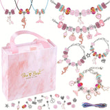 Darrahopens Gift & Novelty > Novelty > Jewellery Making Kits 67PCS Pink DIY Charm Necklace & Bracelet Making Kit - Creative Jewelry Craft Set with Colorful Drip Oil Pendants & Metal Beads