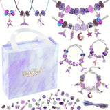 Darrahopens Gift & Novelty > Novelty > Jewellery Making Kits 67PCS Purple DIY Charm Necklace & Bracelet Making Kit - Creative Jewelry Craft Set with Colorful Drip Oil Pendants & Metal Beads